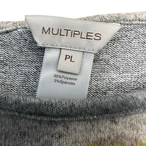 Multiples Floral Print Long Sleeve Top, 3/4 Sleeve, Petite Large - Picture 10 of 11